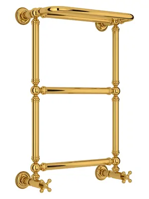 СУНЕРЖА 1386 Полотенцесушитель 660х400 золото, с полкой, нижнее подкл. 03-0281-6640