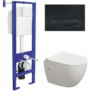 BERGES комплект инсталляция ATOM Line 410 черная SoftTouch, унитаз OKUS, сидение Okus Slim SO 042445