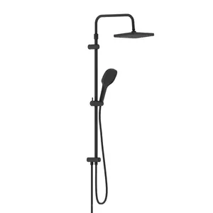 Душевая система Damixa с верхним душем, ручной душ 3 функции, черный матовый 940000300