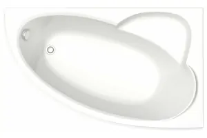 Ванна акриловая BAS 1600х1000 угловая, правая, асимметричная,каркас, без слива-перелива, белый