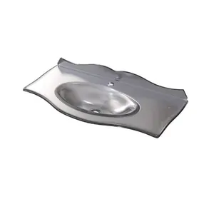 Раковина для тумбы Caprigo 90 (940х460х15) стеклянная с бортиком, серебро OW15-11013-(S)