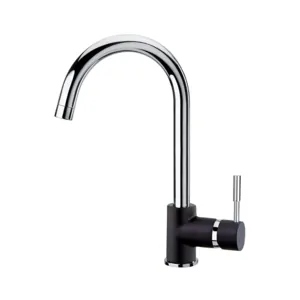Смеситель для кухни Paini однозахватный,высокий,поворотный излив, черный/хром 78H4572CRL2LMKM