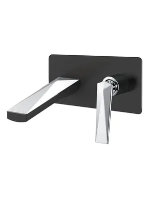 Смеситель Boheme 375-B для раковины, встраиваемый, однозахватный, черный+хром