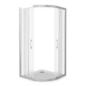 Уголок душевой GOOD DOOR BAS R-80-G-WE (80х80) полукруглый, стекло грэйп, без поддона