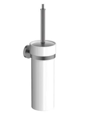 Ершик для унитаза Aquatek AQ4610BGM подвесной, керамический стакан, цвет: сталь оружейная