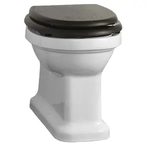 Унитаз напольный Devon&Devon IBWCBTW 518х356х400 с деревянным сиденьем, фурнитура хром