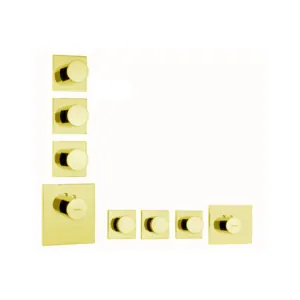 Смеситель для ванны/душа Bossini HighFlow термостат, встраиваемый, внешняя часть, золото Z031205.021