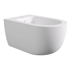 Биде подвесное Alice 550х350х420 Aliglaze+, отверстие под смеситель, белый мат. 32250109+FIX10