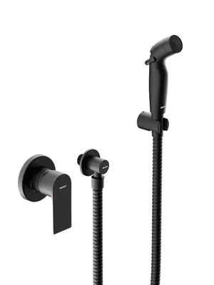 Смеситель с гигиеническим душем Damixa встраиваемый, с держателем, черный матовый 477510300
