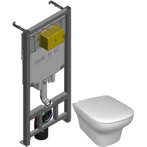 Инсталляция Jacob Delafon E29025-NF + унитаз безободковый, сиденье микролифт, тонкое E21772RU-00