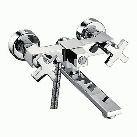 Смеситель Ledeme Н84 настенный, для ванны и душа, двухзахватный, с душевой лейкой, хром L3184