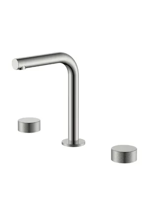 Смеситель Boheme 152-NB.4 для раковины, на 3 отверстия, двухзахв, ручки spirale, никель браш