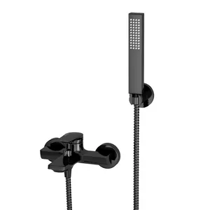 Смеситель для ванны/душа WasserKRAFT Glan 6601 с коротким изливом, черный глянец