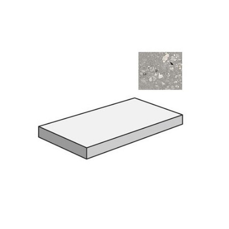 Sant Agostino Logico CSAGDCGY12 Gradone Angolare Dx Cosmo Grey 33x120 матовая