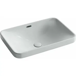Раковина встраиваемая сверху Ceramicanova 605х415х185 прямоугольная, перелив, белый CN5041