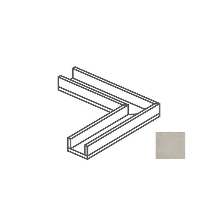 Impronta italgraniti I Cementi FL03CA6 Canalina Angolare Flax 14x60x8 матовая