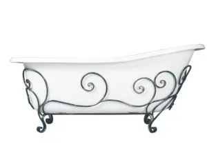 Ванна отдельностоящая Estet Царская (1500х730) на кованной подставке, патина серебро