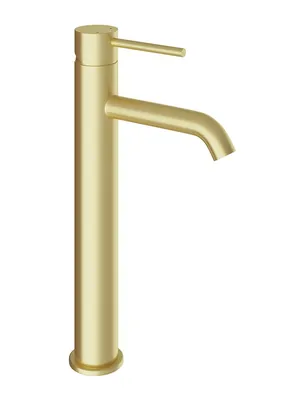 Смеситель для раковины Aqueduto CAN0350 однозахватный, высокий излив 214мм, шлифованное золото