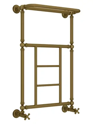 СУНЕРЖА 1452 Полотенцесушитель 860х500 состар. бронза, с полкой, нижнее подкл 05-0282-8650