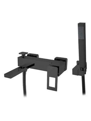 Смеситель Boheme 143-BB для ванны/душа, настенный, однозахв, с ручным душем, черный