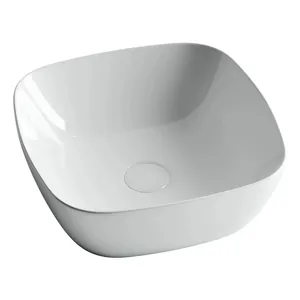 Раковина накладная Ceramicanova 400х400х140 квадратная, без перелива, цвет: белый CN5006