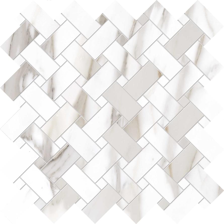 мозаика Tele Di Marmo Reloaded Intrecci Calacatta Gold Canova Naturale 30x30