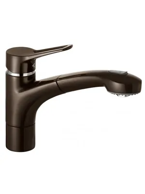 Смеситель KLUDI для кухни, выдвижной душ, поворотный излив (мокка/хром) 399418262