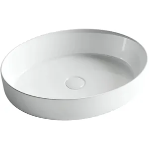 Раковина накладная Ceramicanova 550х400х140 овальная, без перелива/отв. под смес. CN5002