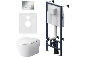 Комплект инсталляции AM.PM клавиша L хром + унитаз Sense с сиденьем IS100151.741701