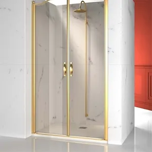 Душевое ограждение VismaraVetro 970х1850мм, стекло прозрачное/профиль золото LLB042309701850T