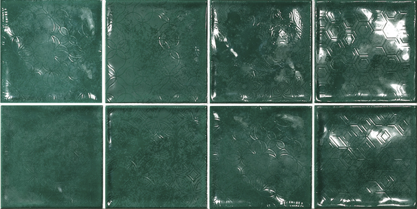 Chic Decorado Verde Glossy 15X15