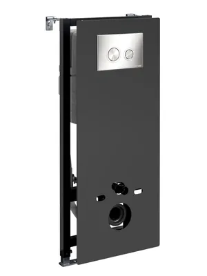 Инсталляция для унитаза WasserKRAFT с клавишей смыва, цвет: никель/черный 20TLT.010.ME.BL.BN01