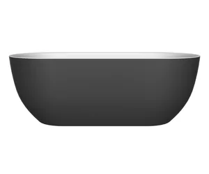 Ванна акриловая BelBagno BB70-1700-800-W/NM (1700x800x600) одельностоящая,овальная,белая/чёрная мат