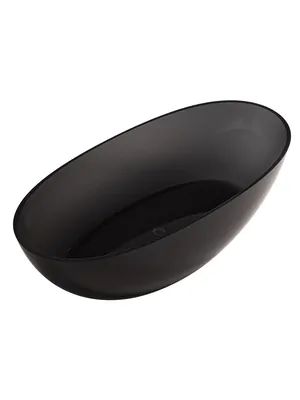 Прозрачная ванна Abber (1650х780) отдельностоящая, донный клапан, черная AT9701Onyx