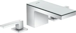 Смеситель Axor 47050000 для умывальника, на 3 отверстия, сливной гарнитур, хром/стекло