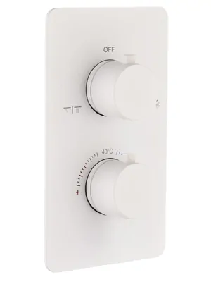 Смеситель Boheme 134-2-MW для душа, встраиваемый, на 2 потребителя, термостат, белый мат