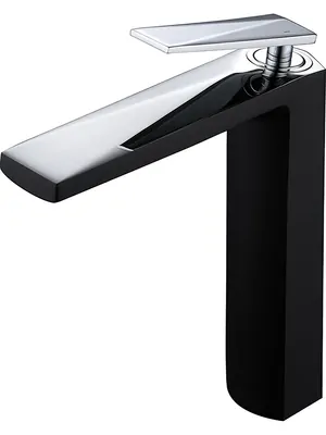 Смеситель Boheme 372-B для раковины, на 1 отверстие, однозахватный, черный+хром