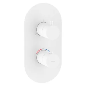 Смеситель Ravak X070252 для ванны/душа, встраиваемый, термостат, внешняя часть, белый