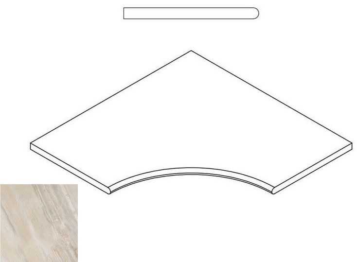 Magnetique X2 White Bordo Angolare Round 30 60X60 матовая