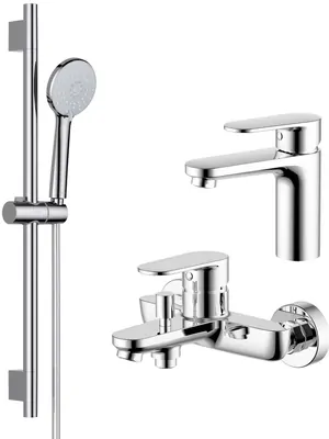 Сет Aquatek 3в1 Cмеситель д/раковины AQ1810CR+Смеситель д/ванны AQ1840CR+Душ. гарнитур AQ2017CR (Арт: AQ1830CR)