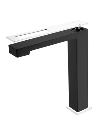 Смеситель Boheme 142-BCR для раковины, на 1 отверстие, однозахватный, черный+хром