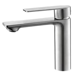 Смеситель для раковины ESKO EK26 однозахватный, фиксир. излив, на 1 отверстие, нержавеющая сталь