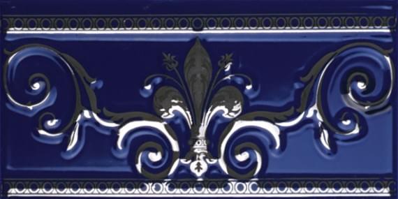 бордюр Noblesse Cenefa Cobalto Silver 9.2x20