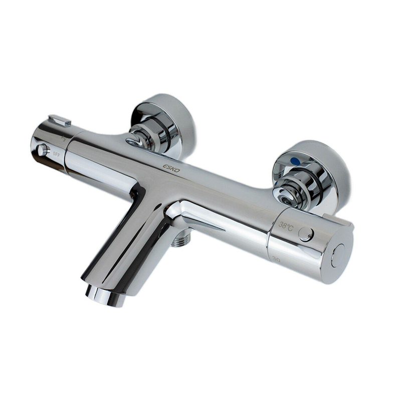 Смеситель для ванны/душа ESKO T3054 Black настенный, термостатический, короткий излив, черный