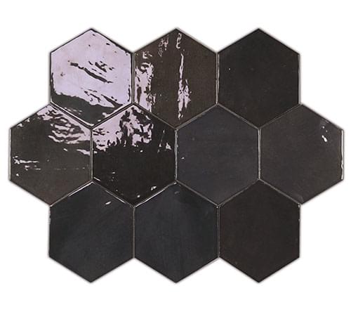 фон Zellige Hexa Graphite 10.8x12.4