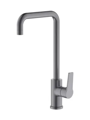Смеситель для кухни Aquatek AQ1781BGM однозахватный, поворотный излив 306мм, сталь оружейная
