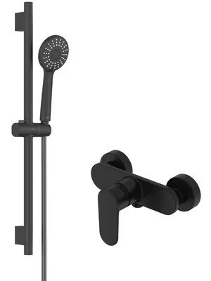 Сет Aquatek 2в1 AQ1832MB Смеситель для душа AQ1860MB+Душевой гарнитур AQ2017MB, черный матовый