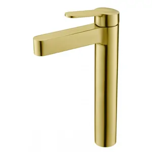 Смеситель для раковины BelBagno DEL-LMC-BORO 252 мм,однозахватный,без д/кл.,браш. золото