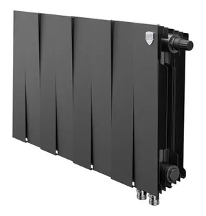Радиатор биметаллический, 8 секций ROYAL THERMO 300 Noir Sable, бок.подкл, черный графит