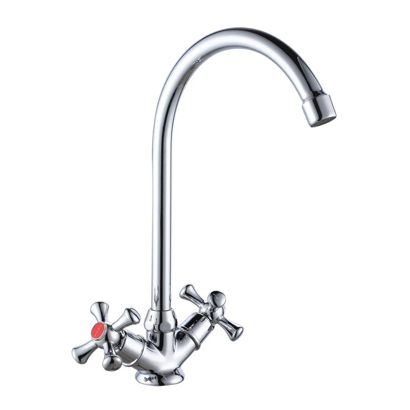 Смеситель для кухни Esko двухзахватный, на 1 отв., R-образный излив, хром LGN519